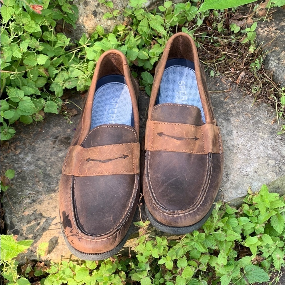 Sperry Brown Leather Slip-On Loafers
